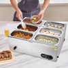 VEVOR 6-Pan Commercial Food Warmer, 6 x 5QT Electric Steam Table, 1500W Professional Countertop Stainless Steel Buffet Bain Marie - 2 of 4