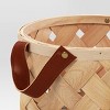Wood Decorative Basket with Faux Leather Handles - Threshold™ - 4 of 4