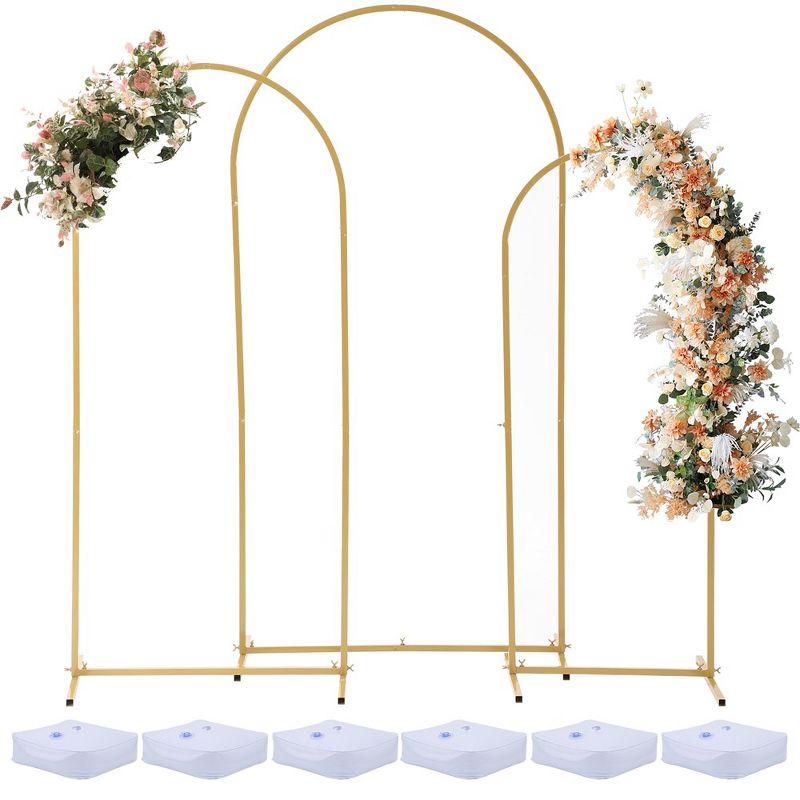 Gold Arch Backdrop Stand  Metal Wedding Arch Stand Gold Arched Frame for Ceremony Outdoor Indoor Decoration, 1 of 7