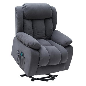 Classic Brown Power Recline and Lift Massage Chair Sofa with Heating - 1 of 4