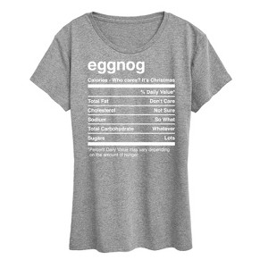 Women's - Instant Message - Eggnog Nutrition Christmas Short Sleeve Graphic T-Shirt - 1 of 4