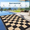 Outdoor Rug Modern Checkered Plaid Rug Waterproof Reversible Plastic Straw Rug for Patio Camping RV Balcony Backyard - 4 of 4