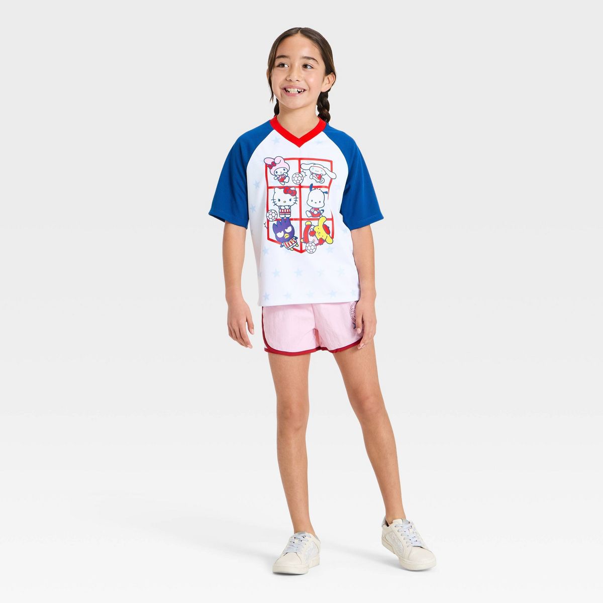 Girls' Hello Kitty and Friends 'Better Together' Short Sleeve Soccer Jersey - Blue - thumbnail 4