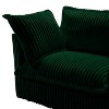 49'' Slip-covered Armchair with 1 Big Back Cushion and 2 Big Toss Pillows, Single Deep Seat Comfy Green - 4 of 4