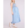 Women's Sleeveless Ruffle Shoulder Smocked Maxi Dress | Motherhood Maternity - 3 of 4