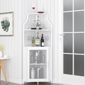 Corner Wine Cabinet with Removable Wine Rack - 1 of 4