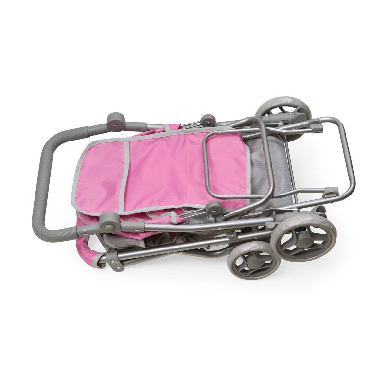 Cruise Folding Inline Double Doll Stroller - Gray/Pink, 5 of 7