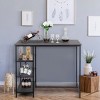 Costway Bar Pub Table Industrial Counter Black Dining Table with Metal Frame - 2 of 4