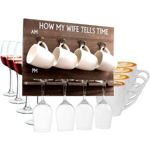 Bezrat How My Wife Tells Time Wooden Wine Rack - 1 of 4