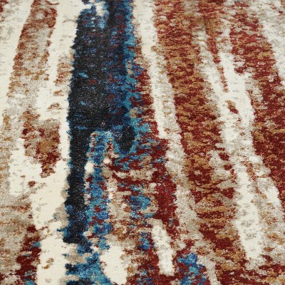 Passion Abstract 5' x 7' Easy-Care Synthetic Area Rug