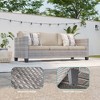 Sonkuki 8-Piece Patio Conversation Set, Outdoor Furniture Set with 4 Rattan Swivel Rocking Chairs, Side Table, Ottoman and Navy Blue Cushion - 4 of 4