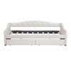 YOOCOZZ Twin XL Size Linen Upholstered Wood Daybed with LED Lighting and Two Drawers - 2 of 4