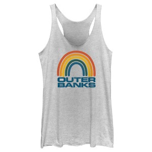 Women's Outer Banks Rainbow Logo Racerback Tank Top - 1 of 4