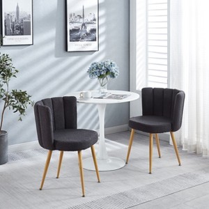 KTMBDW Dining Chairs Set of 2 Fabric Upholstered Kitchen Chairs with Padded Seat and Backrest, Solid Wood Legs for Dining Room, Restaurant - 1 of 4