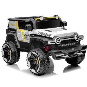Jojoka 12V Ride on Truck 2 Seater 4WD Off-Road Car with Remote Control for Kids,Decor Spare Tire, 25W Dual Motor Ride On Toys - 1 of 4