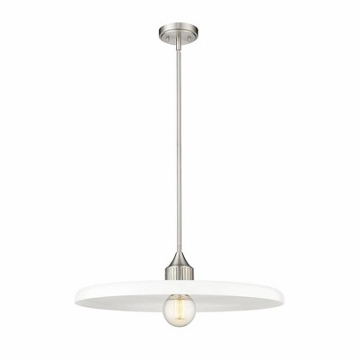 Paloma Brushed Nickel 24" LED Glass Indoor/Outdoor Pendant Light