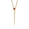 Guili 14K Gold-Plated Sterling Silver Y-Necklace with CZ Spike Pendant in Green, Blue, Gold, or Red—Elegant, Vibrant, and Stylish. - 2 of 3