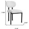 HomeRoots Set of Two White and Black Chenille And Metal Partially Open Back Dining Side Chairs - 3 of 4