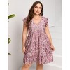 Clearlove Womens Womens Plus Size Casual V Neck Dress V Neck Loose Swing Ruffle Summer Boho Midi Dress with PocketsCasual Dress - 2 of 4