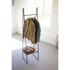 A-Frame Metal Rack with Lower Wood Shelf 72"H – Industrial Storage & Display Stand by Kalalou - 1 of 3