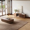 POVISON Mid-Century Modern TV Stand, Louvered Wood Entertainment Center with Slatted Doors, Open Storage,62.99" - 3 of 4