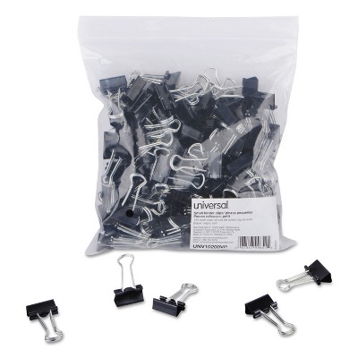 UNIVERSAL Small Binder Clips Zip-Seal Bag 3/8" Capacity 3/4" Wide Black 144/Bag 10200VP