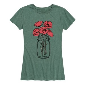 Women's - Instant Message - Jar With Poppies Short Sleeve Graphic T-Shirt - 1 of 4