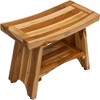 24" Serenity ED966 Wide Teak Shower Bench with Shelf - EcoDecors - 3 of 4