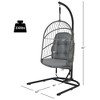 Costway Hanging Wicker Egg Chair w/ Stand Cushion Foldable Outdoor Indoor - 4 of 4