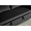 55" Velvet 3-in-1 Convertible Loveseat Sofa Bed with Storage & Pillows - 2 of 4