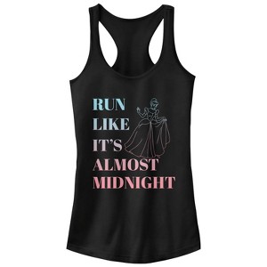 Juniors Womens Cinderella Run Like Midnight Racerback Tank Top - 1 of 4