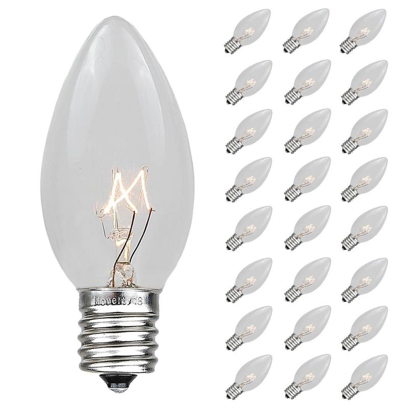 Novelty Lights C9 Incandescent Traditional Vintage Christmas Replacement Bulbs 25 Pack, 1 of 9