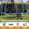 Whisen Outdoor Rectangle Trampoline with Safety Enclosure, 8 Poles, 4 W-Shaped Legs and Ladder - 2 of 4