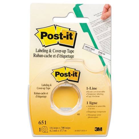1/3 x 700 Roll Non-Refillable Post-it 652 Labeling & Cover-Up Tape 