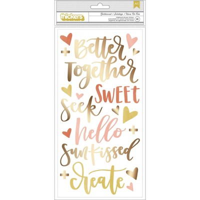 Thickers One Canoe Two Phrase Chipboard Stickers with Gold Foil - 61pcs