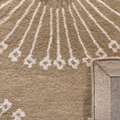 Ivory and Brown Hand-Tufted Wool and Viscose Rug, 2' x 3'