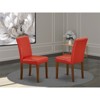 East West Furniture Abbott 35" Leather Dining Chairs in Mahogany/Red (Set of 2) - 2 of 4
