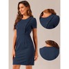Allegra K Women's Business Casual Round Neck Short Sleeve Knit Bodycon Dress - 2 of 4