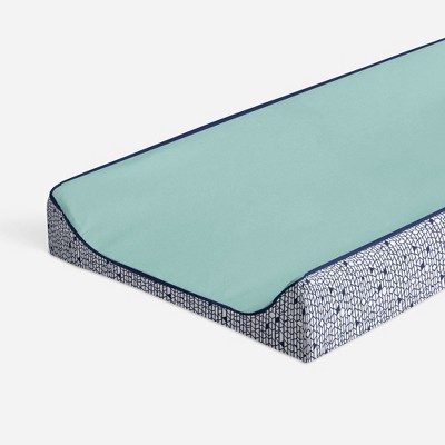 Bacati - Noah Mint/Navy Quilted Changing Pad Cover