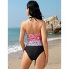 Floral Print High Neck Tankini Swimsuit Set with Tummy Control for Women - 3 of 4