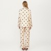 Anna-Kaci Lounge Women's 2-Piece Set Satin Polka Dot Pajama Top with Contrast Piping and Matching Straight-Leg Pants - 4 of 4