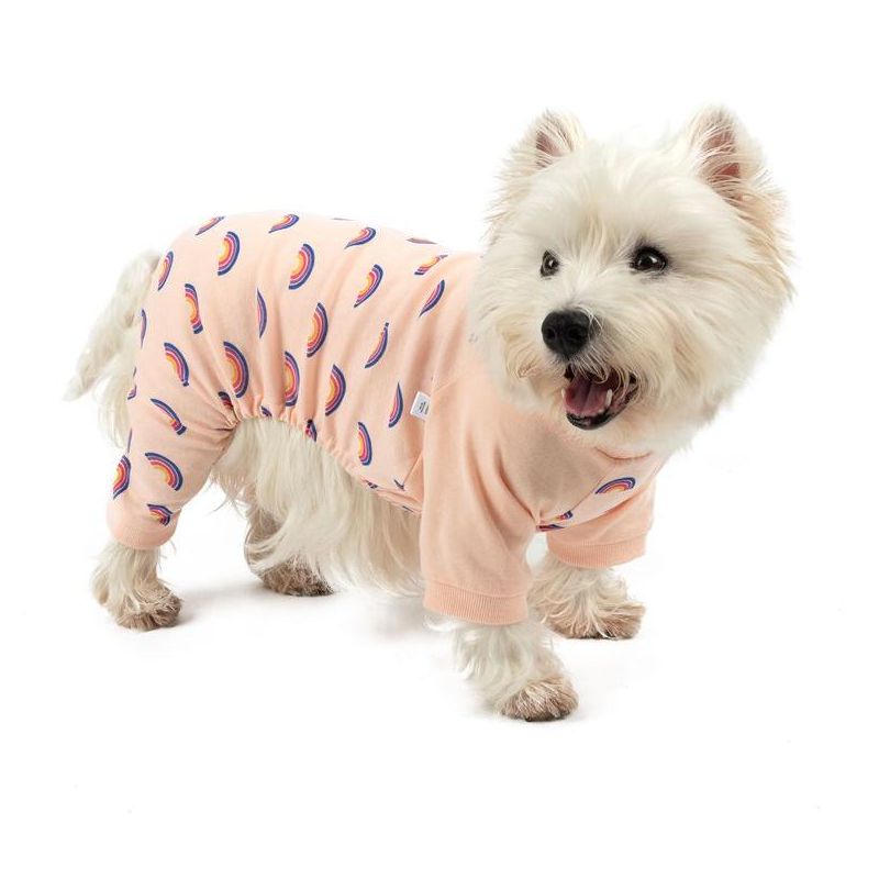 Leveret Dog Cotton Pajamas Rainbow Peach L, 2 of 5