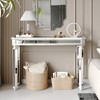 Okak 48IN Vintage Console Table with Wood Grain Carving, Accent Table with Mirror Surface, Hallway Table for Living Room, Entryway - 2 of 4