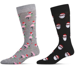 MeMoi Mens Christmas Holiday 2 Pair Pack Novelty Socks - 1 of 2