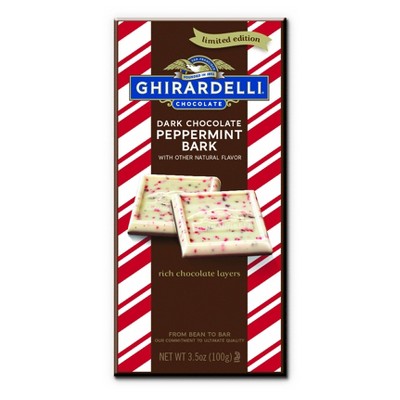 Ghirardelli Christmas Dark Chocolate Peppermint Bark Bar - 3.5oz