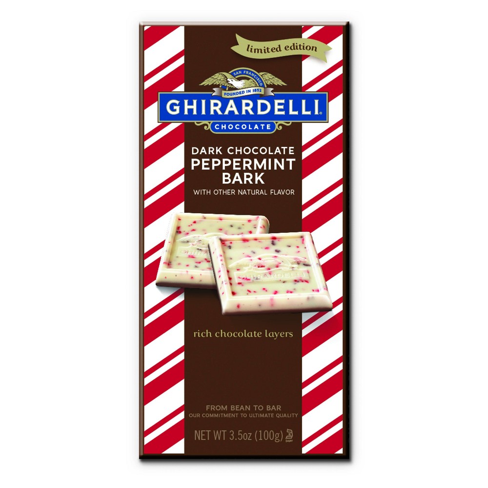 UPC 747599614231 product image for Ghirardelli Christmas Dark Chocolate Peppermint Bark Bar - 3.5oz | upcitemdb.com