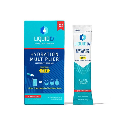 Liquid I.v. Hydration Multiplier Vegan Powder Electrolyte Supplements -  Strawberry - 0.56oz Each/10ct : Target