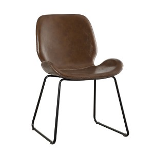 Quincy Contemporary Leatherette Accent Chair Brown - miBasics, Basic Brown