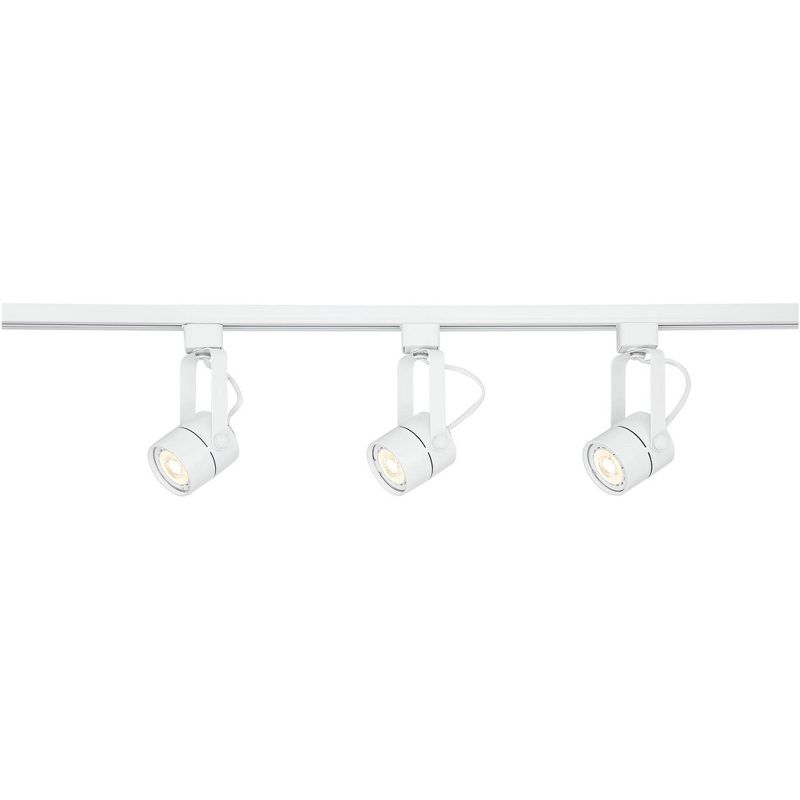 Pro Track Layna 3-Head LED Ceiling or Wall Track Light Fixture Kit Linear Bullet Spot Light GU10 Dimmable White Metal Modern Kitchen Bathroom 44" Wide, 5 of 9