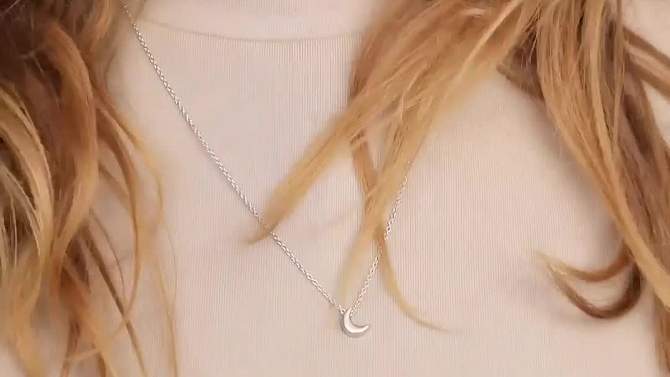 Girls' Tiny Moon Sterling Silver Necklace - In Season Jewelry, 2 of 7, play video